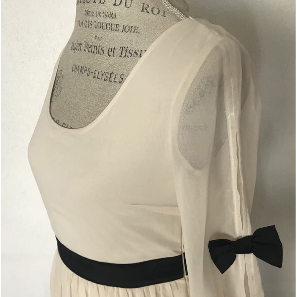 Anthropologie A'reeve Tea Dress Cream Black Size S - Picture 8 of 10